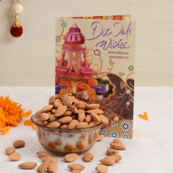 Diwali Card With 200 Gms Almonds
