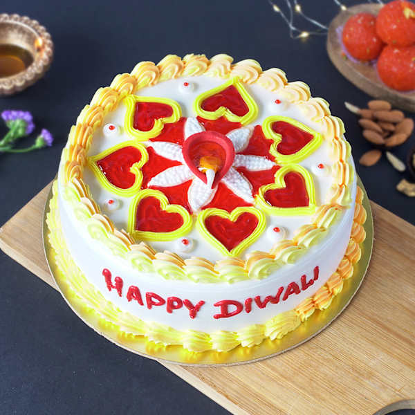 Diwali Diya Rangoli Cake