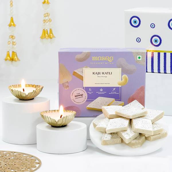 Diwali Sweet And Candle Diya Combo