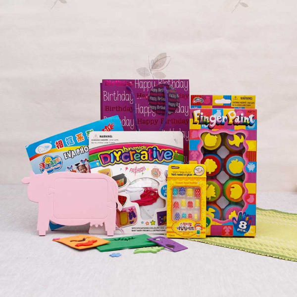 DIY Photo Frame & Fashion Set With Finger Paint Stamps Hamper Gift