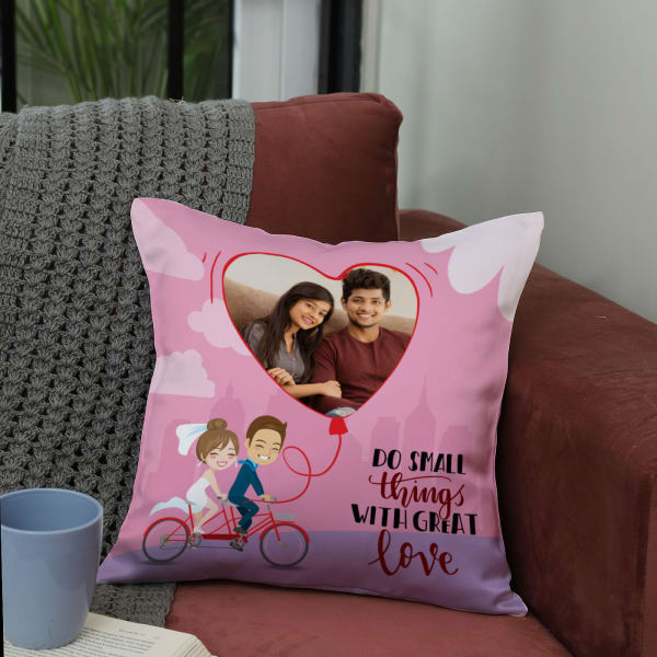 Do Small Things with Great Love Personalized Satin Cushion