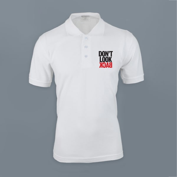 Dont Look Back Polo T-shirt - White
