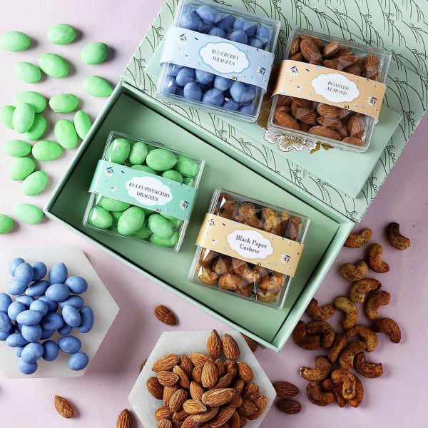 Dragees And Flavoured Dry Fruits In Gift Box