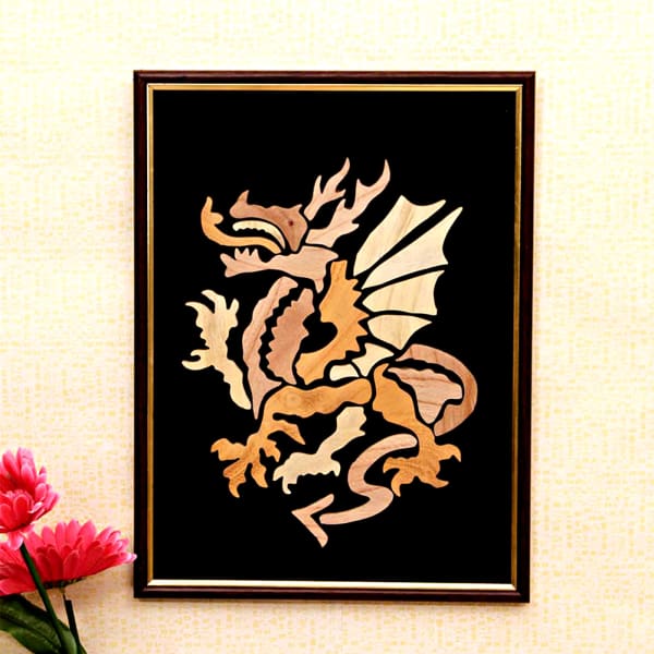 Dragon Wooden Relief Painting