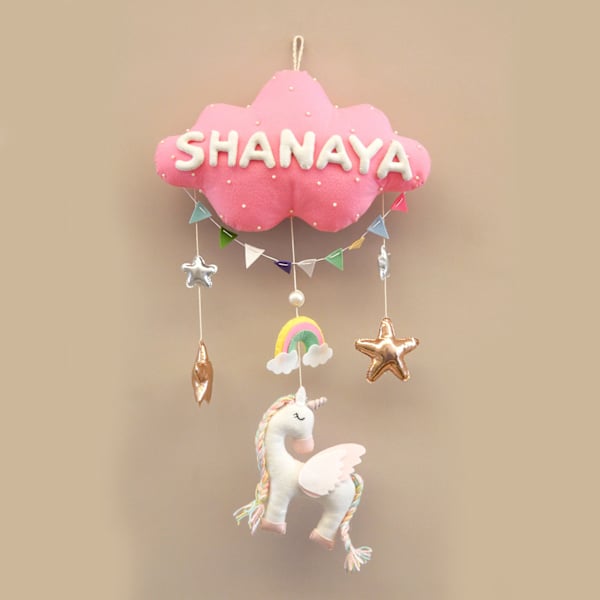 Dreamy Unicorn Personalized Wall Hanging