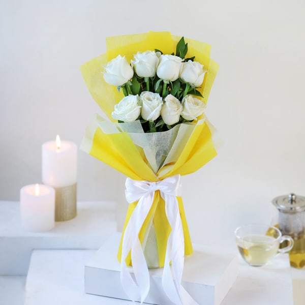 Dreamy White Roses Bouquet
