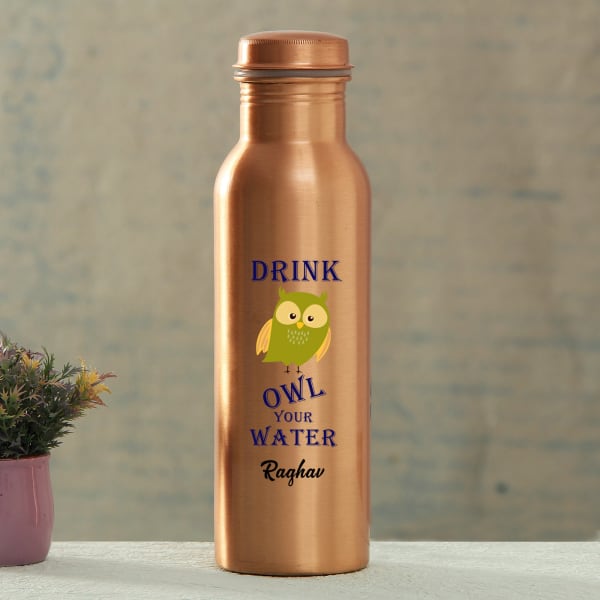 Drink All Your Water Personalized Copper Water Bottle