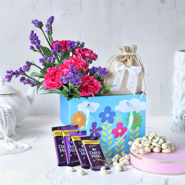 Dry Fruits & Cadbury Chocolates in Gift Bag