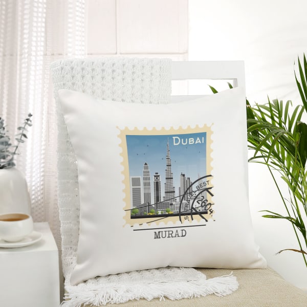Dubai Skyline Personalized Cushion