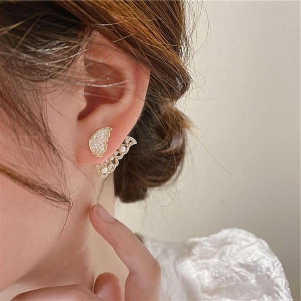 Leafy Moon Green Stone Earrings: Gift/Send Jewellery Gifts Online J11139298  |IGP.com