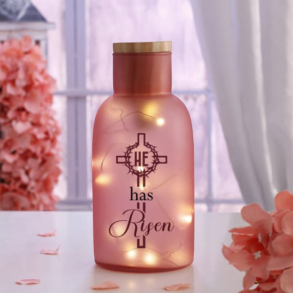 Easter Motivational Bottle with LED Light - Pink
