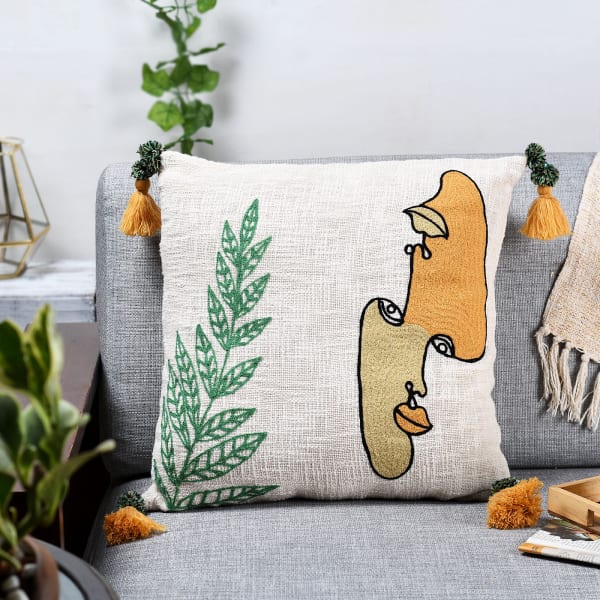 Eco-friendly Embroidered Cotton Cushion