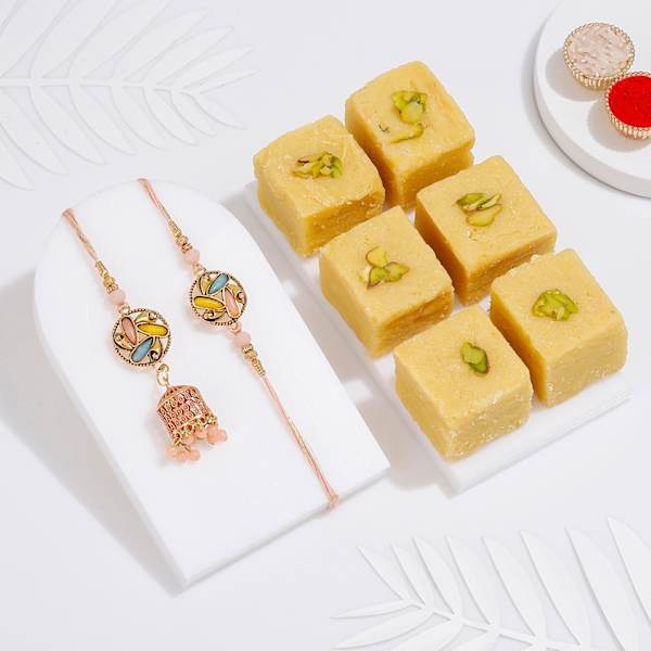 Elegant Bhaiya Bhabhi Rakhi And Sweet Treat