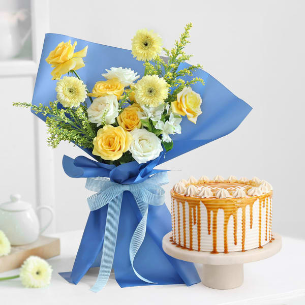 Elegant Blooms And Butterscotch Delight Combo