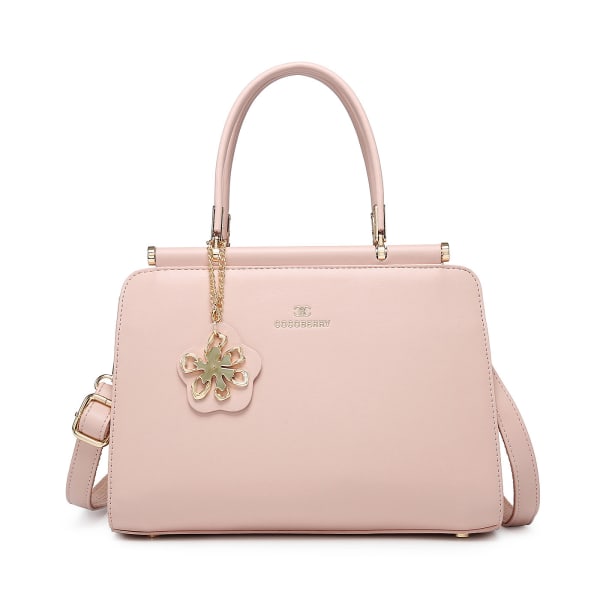 Elegant Charm Handbag With Detachable Strap - Crepe Pink/ Blush Pink