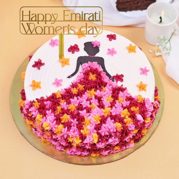 Elegant Dress Cake For Womens Day (1 Kg)