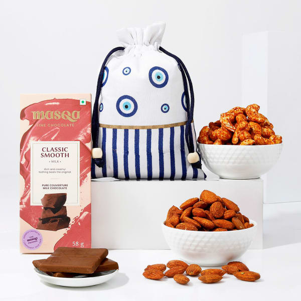 Elegant Evil Eye Potli And Treats Hamper