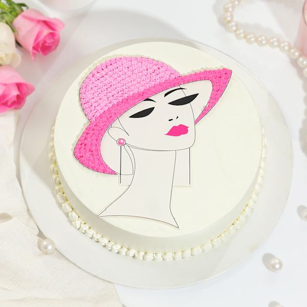 Elegant Lady Women's Day Cake (500 gm)