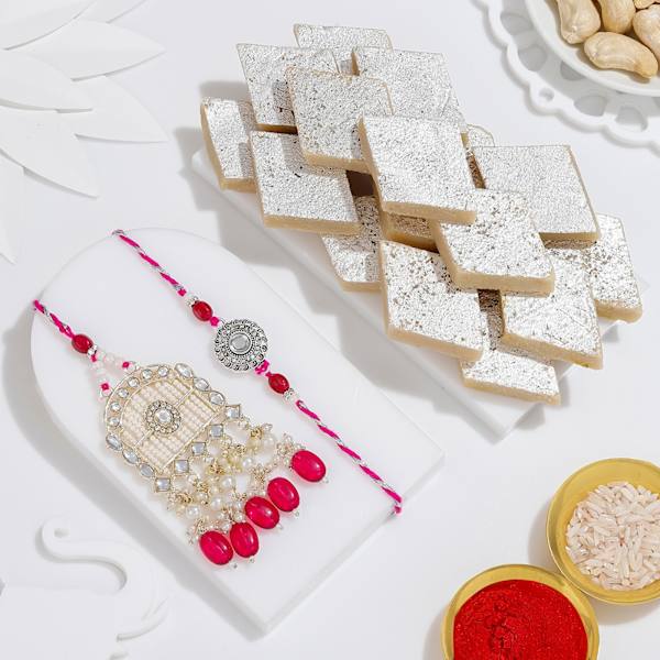 Elegant Mehrab Bhaiya Bhabhi Rakhi Combo