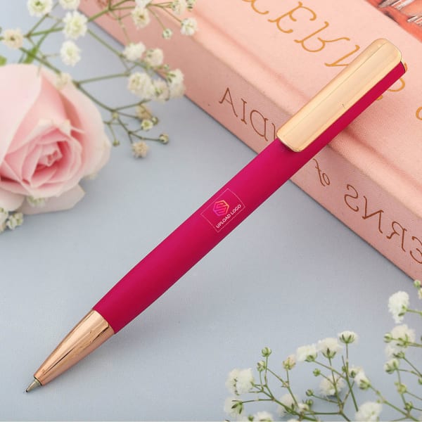 Elegant Pink And Gold Personalized Pen