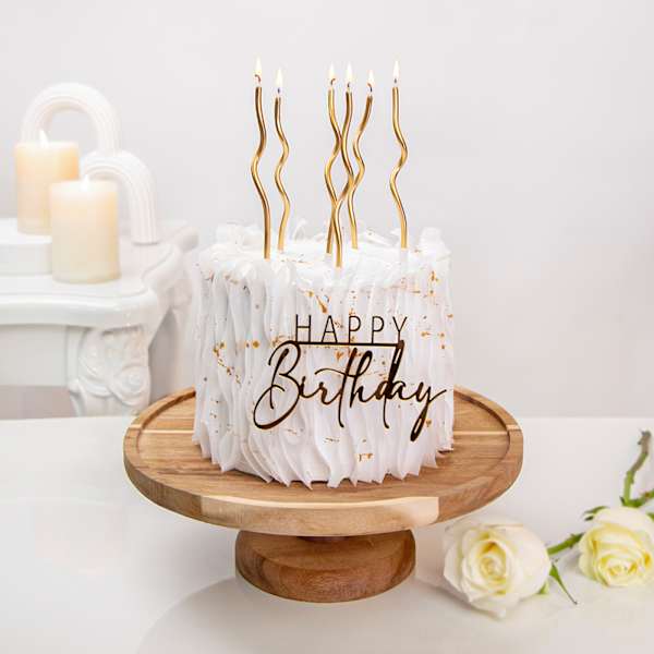 Elegant White Swirl Birthday Cake (1 Kg)