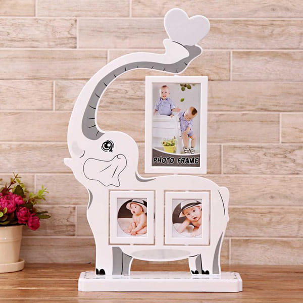 Elephant Shaped 3 In 1 Personalized Collage Photo Frame Gift Send Home