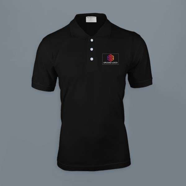 Embroidered Classic Polo T-shirt for Men (Black)
