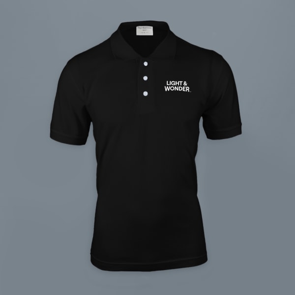 Embroidered Classic Polo T-shirt for Men (Black)