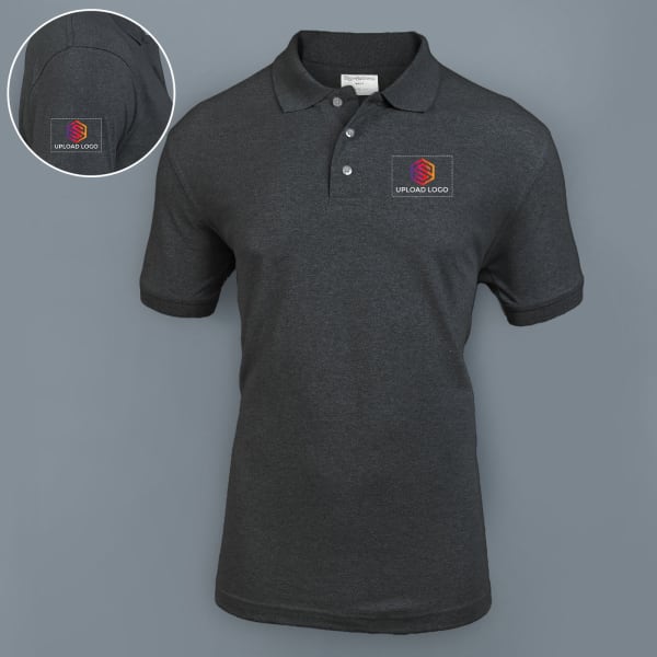 Embroidered Classic Polo T-shirt for Men (Charcoal Grey)