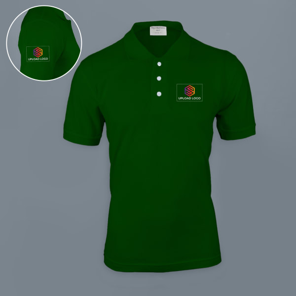 Embroidered Classic Polo T-shirt for Men (Forest Green)