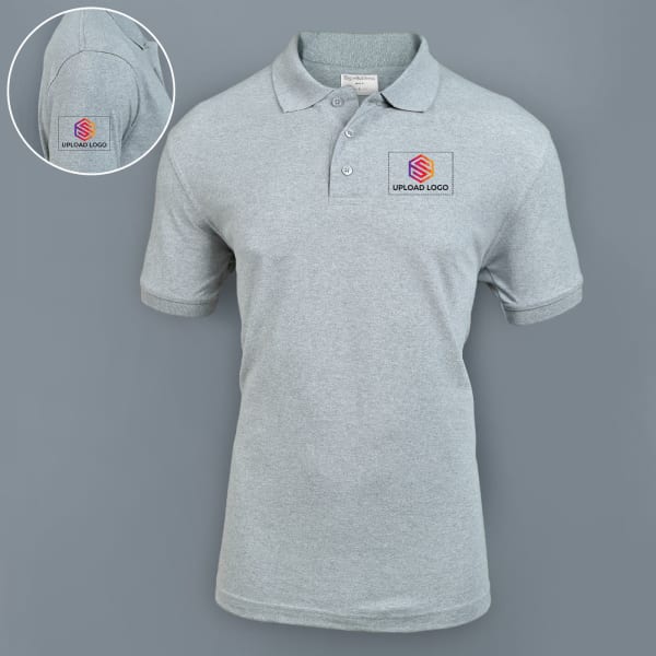 Embroidered Classic Polo T-shirt for Men (Grey Melange)