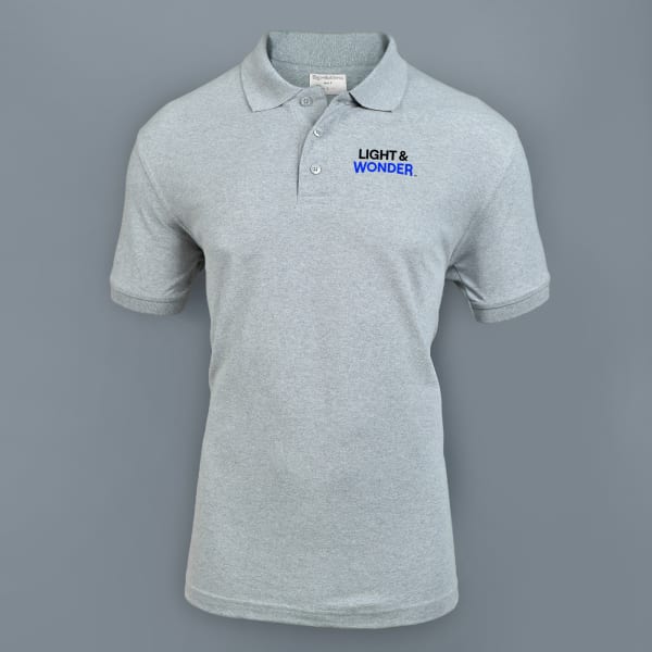 Embroidered Classic Polo T-shirt for Men (Grey Melange)