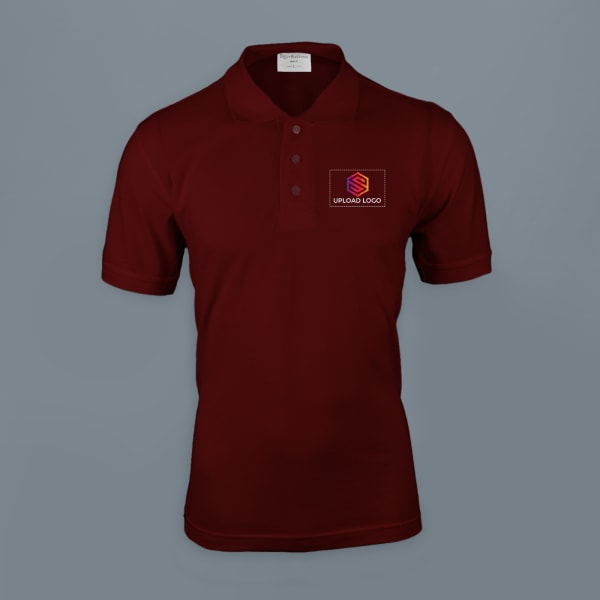 Embroidered Classic Polo T-shirt for Men (Maroon)