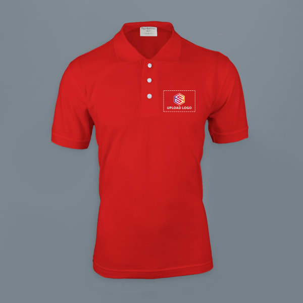 Embroidered Classic Polo T-shirt for Men (Red)