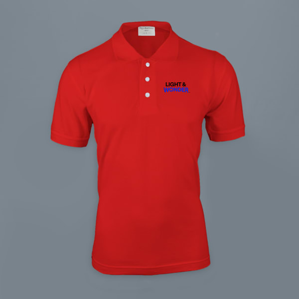 Embroidered Classic Polo T-shirt for Men (Red)