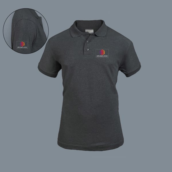 Embroidered Classy Polo T-shirt for Women (Charcoal Grey)