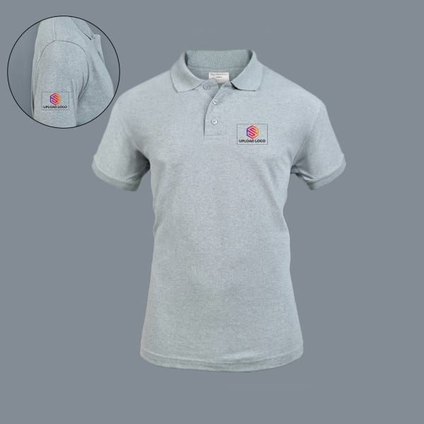 Embroidered Classy Polo T-shirt for Women (Grey Melange)