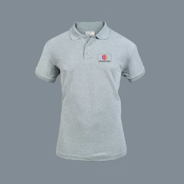 Embroidered Classy Polo T-shirt for Women (Grey Melange)