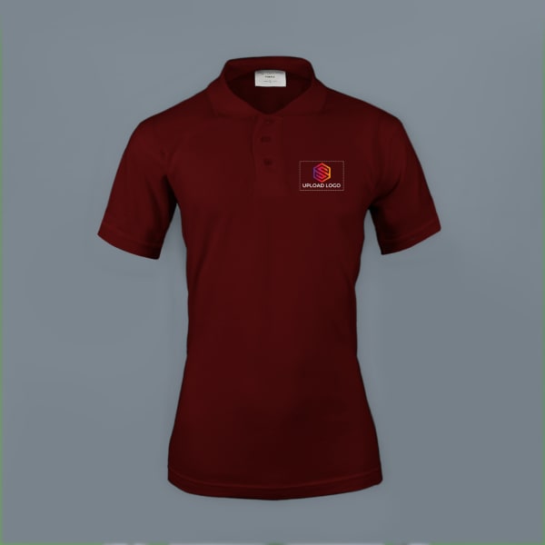 Embroidered Classy Polo T-shirt for Women (Maroon)