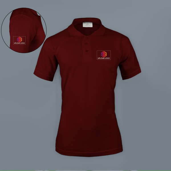 Embroidered Classy Polo T-shirt for Women (Maroon)