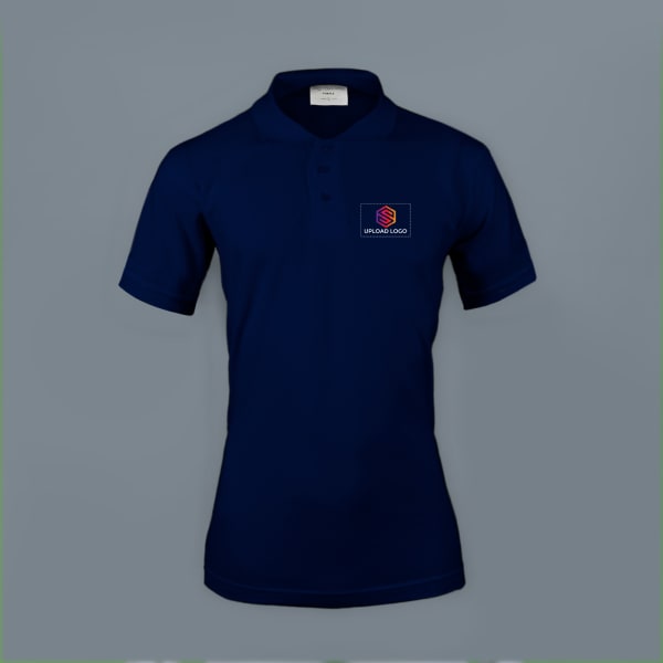 Embroidered Classy Polo T-shirt for Women (Navy Blue)