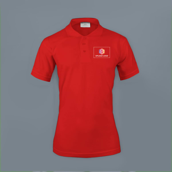 Embroidered Classy Polo T-shirt for Women (Red)