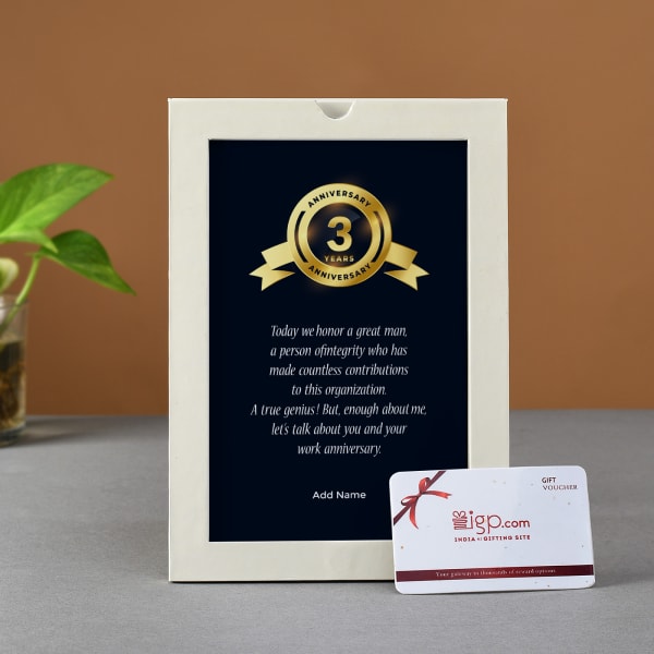 Employee Appreciation Card & Voucher in Gift Box- Customized with Logo & Name
