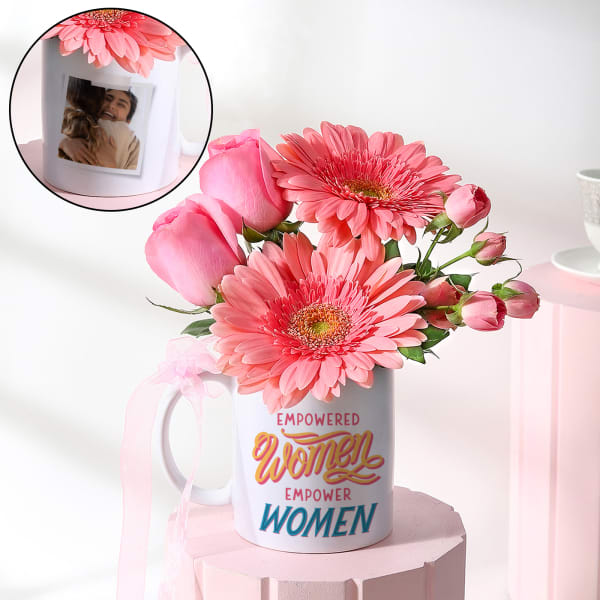 Empowered Women Empower Women - Personalized Floral Mug Arrangement