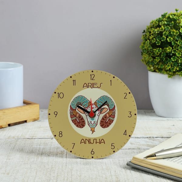 Enchanted Zodiac - Personalized Desk Clock - Aries