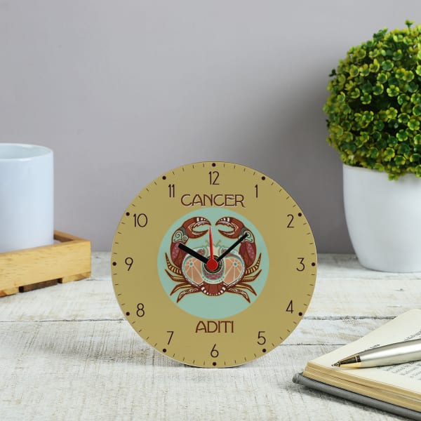 Enchanted Zodiac - Personalized Desk Clock - Cancer