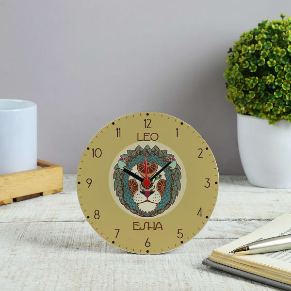 Enchanted Zodiac - Personalized Desk Clock - Leo