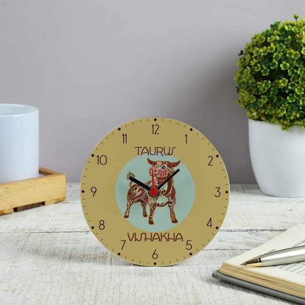 Enchanted Zodiac - Personalized Desk Clock - Taurus