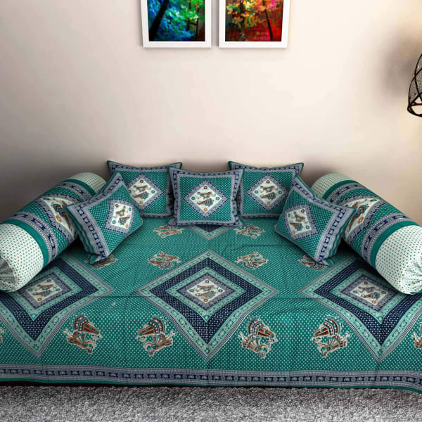 Enchanting Diwan Set with Pillow Covers Gift/Send Home and Living