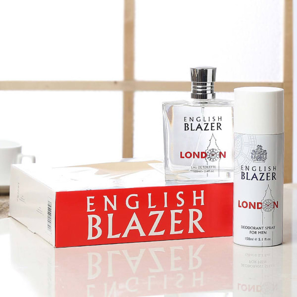 English Blazer Deodorant Perfume Set With Designer Tie Hamper Gift